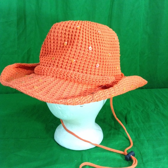 Country Girl Orange Cowboy Hat Something Special - Picture 3 of 8